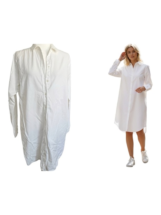 Unsubscribed Dresses & Skirts - Unsubscribed White Oxford Shirt Dress S 100% Cotton Button Down Minimal NWT